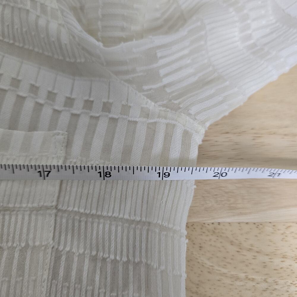 IRO Alaina Shirt Womens Size 40‎ Ivory White Silk Cotton Sheer Button Top Blouse - Picture 6 of 10